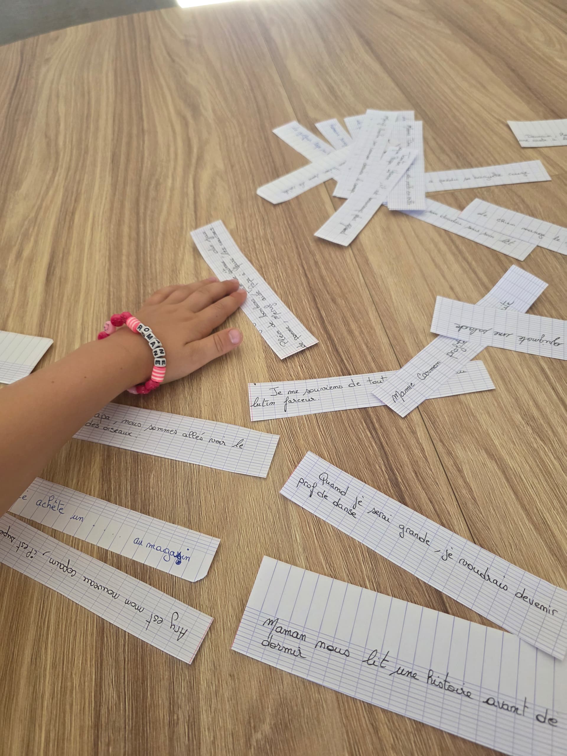 Les phrases avec les mots barrés par Romane